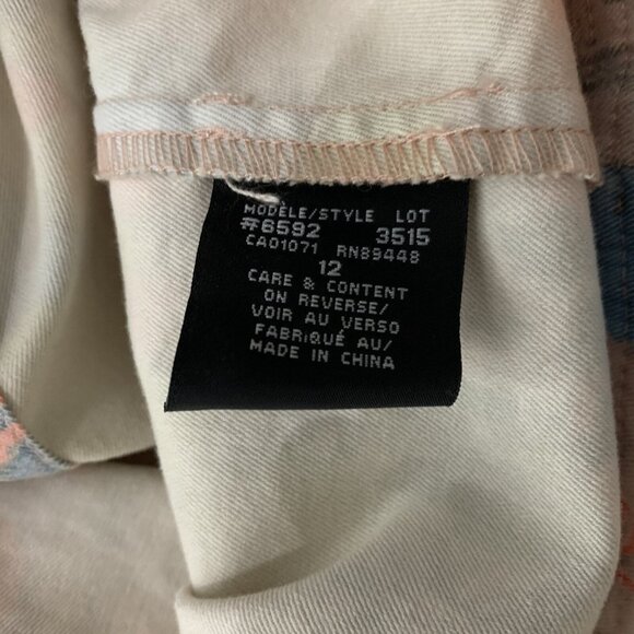 Simon Chang Denim Jacket 12 Floral Print Vintage Retro Artsy Statement - Picture 5 of 6